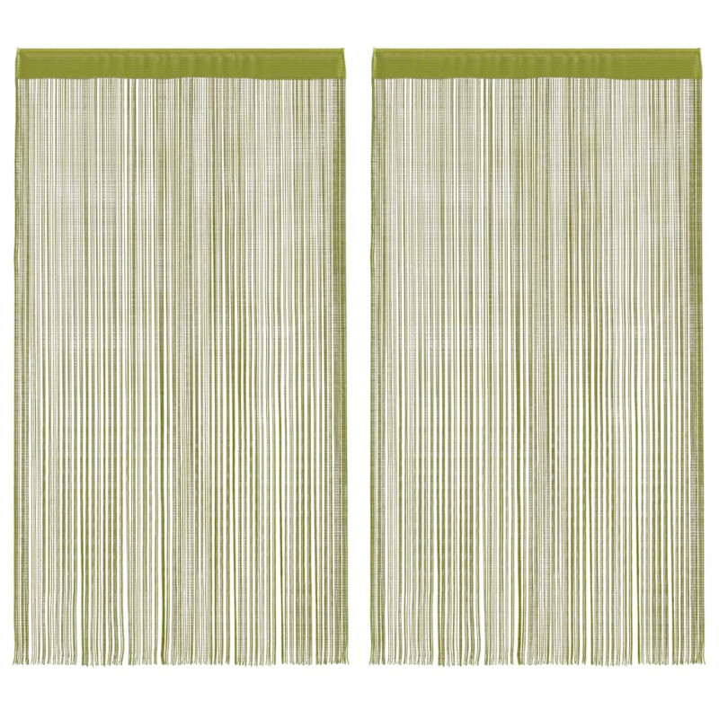 Zasłony sznurkowe, 2 sztuki, 100 x 250 cm, zielone