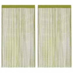 Zasłony sznurkowe, 2 sztuki, 140 x 250 cm, zielone