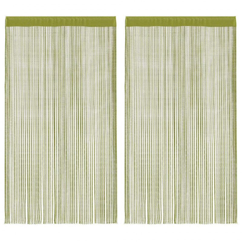 Zasłony sznurkowe, 2 sztuki, 140 x 250 cm, zielone