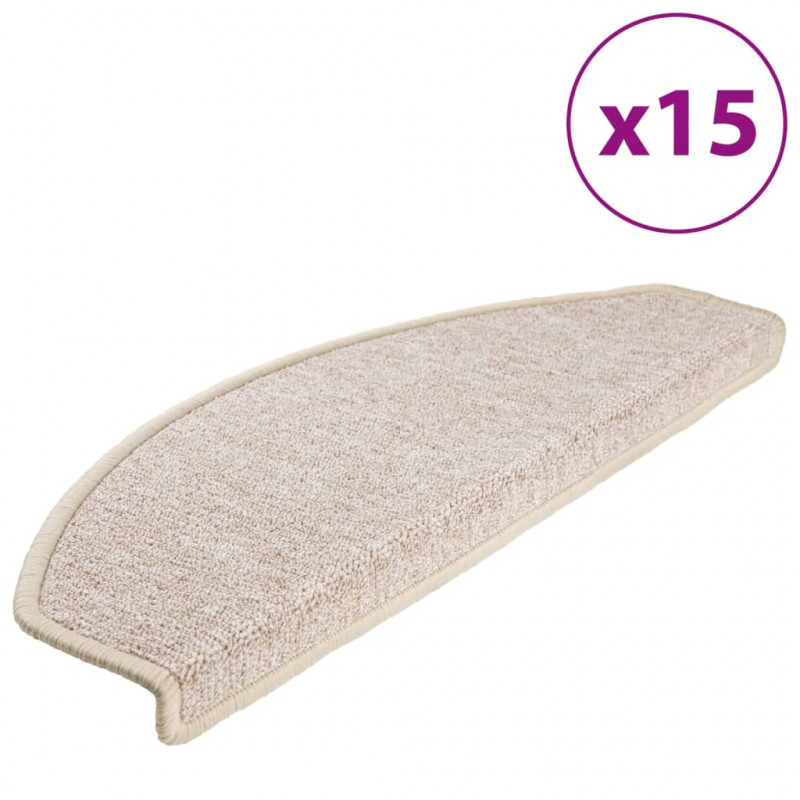 Nakładki na schody, 15 szt., 65 x 24 x 4 cm, taupe