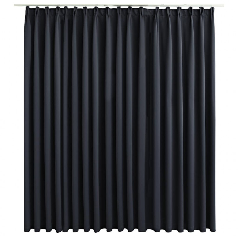Zasłona zaciemniająca z haczykami, czarna, 290x245 cm