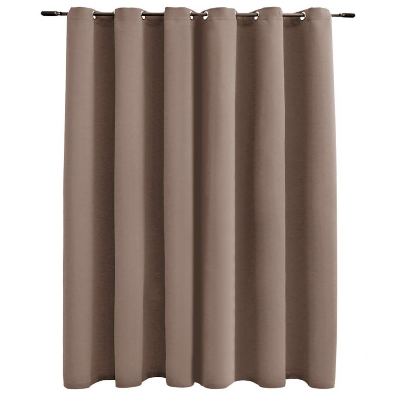 Zasłona zaciemniająca z metalowymi kółkami, taupe, 290x245 cm