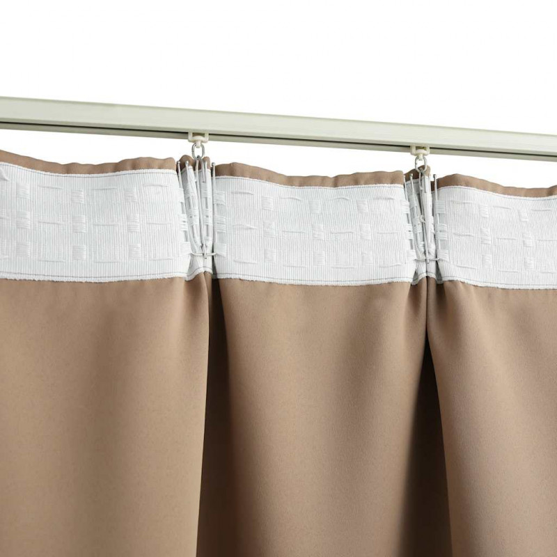 Zasłony zaciemniające z haczykami, 2 szt., taupe, 140x225 cm