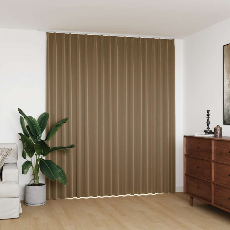Zasłona zaciemniająca z haczykami, taupe, 290x245 cm