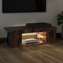 Szafka pod TV z oświetleniem LED, przydymiony dąb, 90x39x30 cm