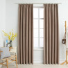 Zasłony zaciemniające z haczykami, 2 szt., taupe, 140x245 cm