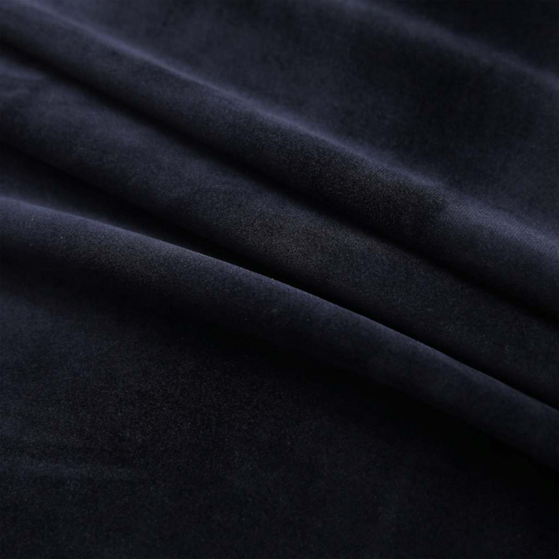 Zasłony zaciemniające z kółkami, 2 szt., aksamitne, czarne