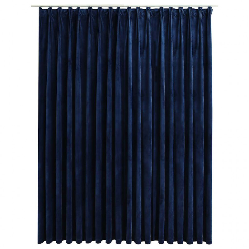 Zasłona zaciemniająca z haczykami, aksamit, granat, 290x245 cm