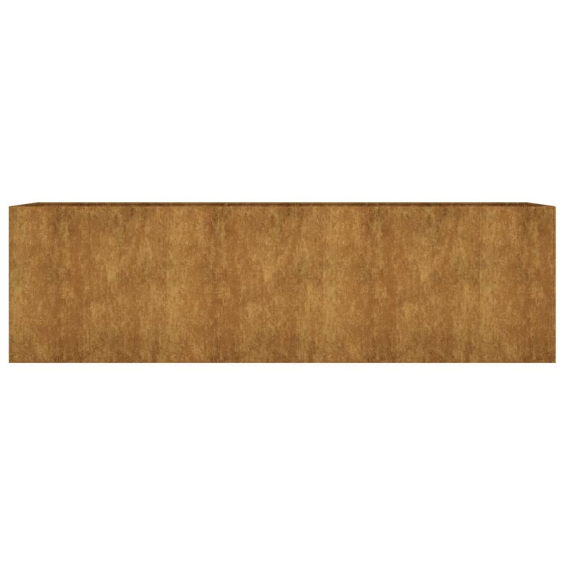 Podwyższona donica, 280x80x80 cm, stal kortenowska