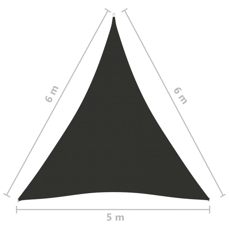 Trójkątny żagiel ogrodowy, tkanina Oxford, 5x6x6 m, antracyt