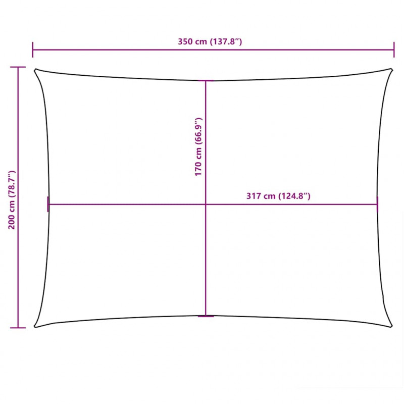 Prostokątny żagiel ogrodowy, tkanina Oxford, 2x3,5 m, beżowy