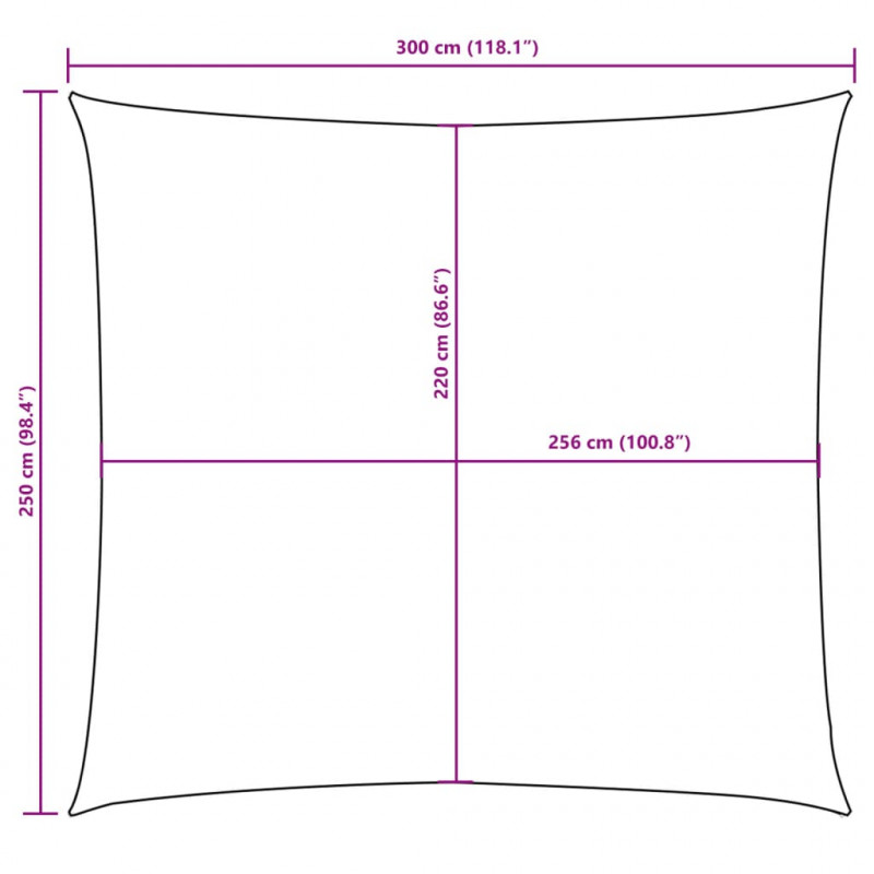 Prostokątny żagiel ogrodowy, tkanina Oxford, 2,5x3 m, beżowy