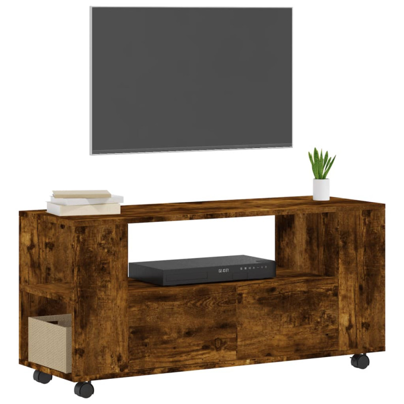 Szafka pod TV, przydymiony dąb, 102x34,5x43 cm