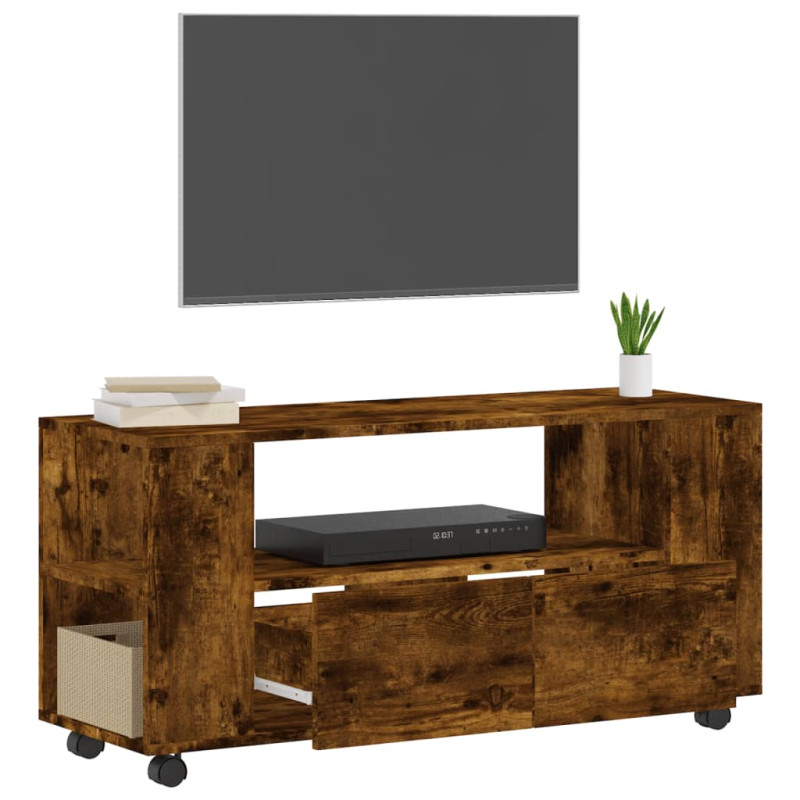 Szafka pod TV, przydymiony dąb, 102x34,5x43 cm