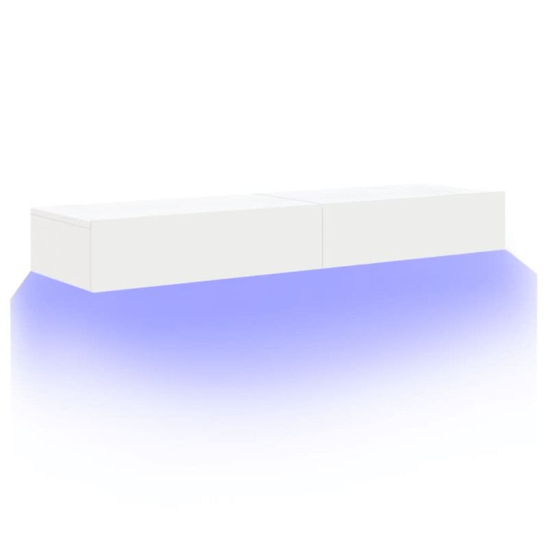 Szafki telewizyjne z LED, 2 szt., białe, 60x35x15,5 cm