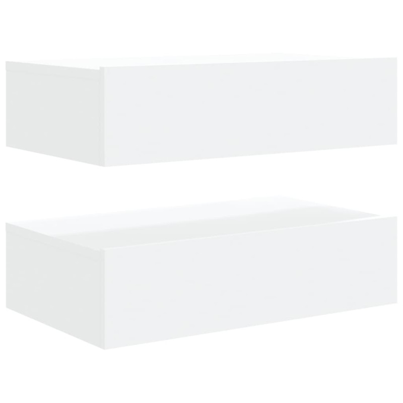 Szafki telewizyjne z LED, 2 szt., białe, 60x35x15,5 cm