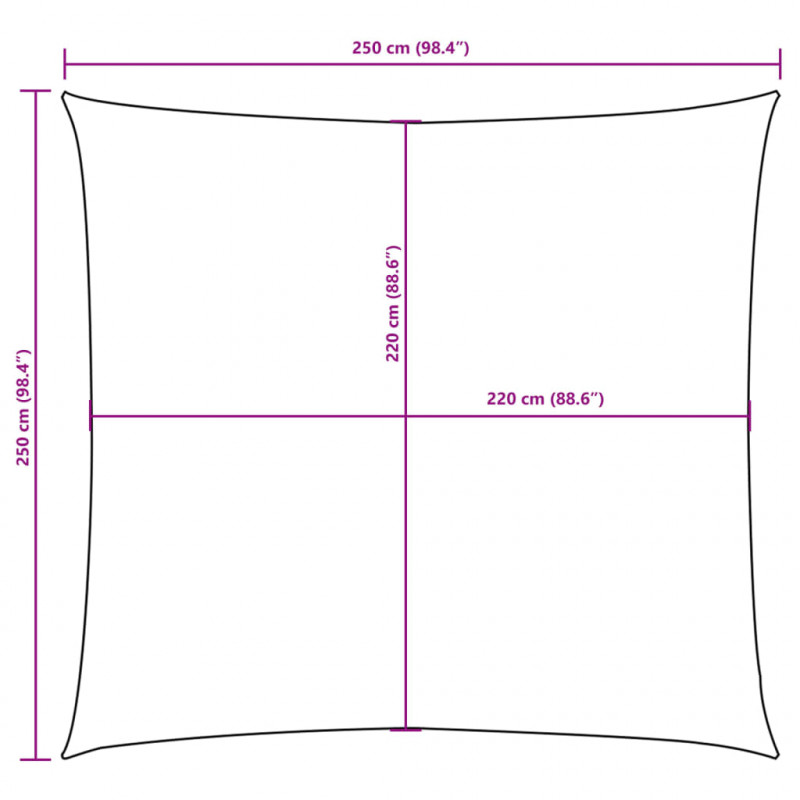 Żagiel ogrodowy, tkanina Oxford, kwadratowy, 2,5x2,5 m, biały