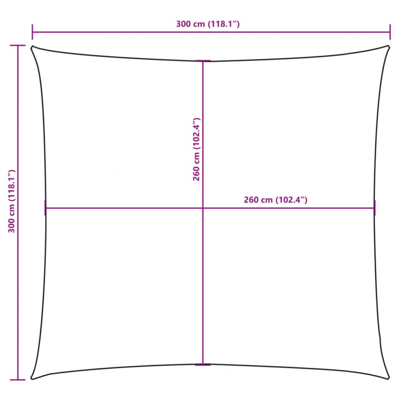 Żagiel ogrodowy, tkanina Oxford, kwadratowy, 3x3 m, terakota
