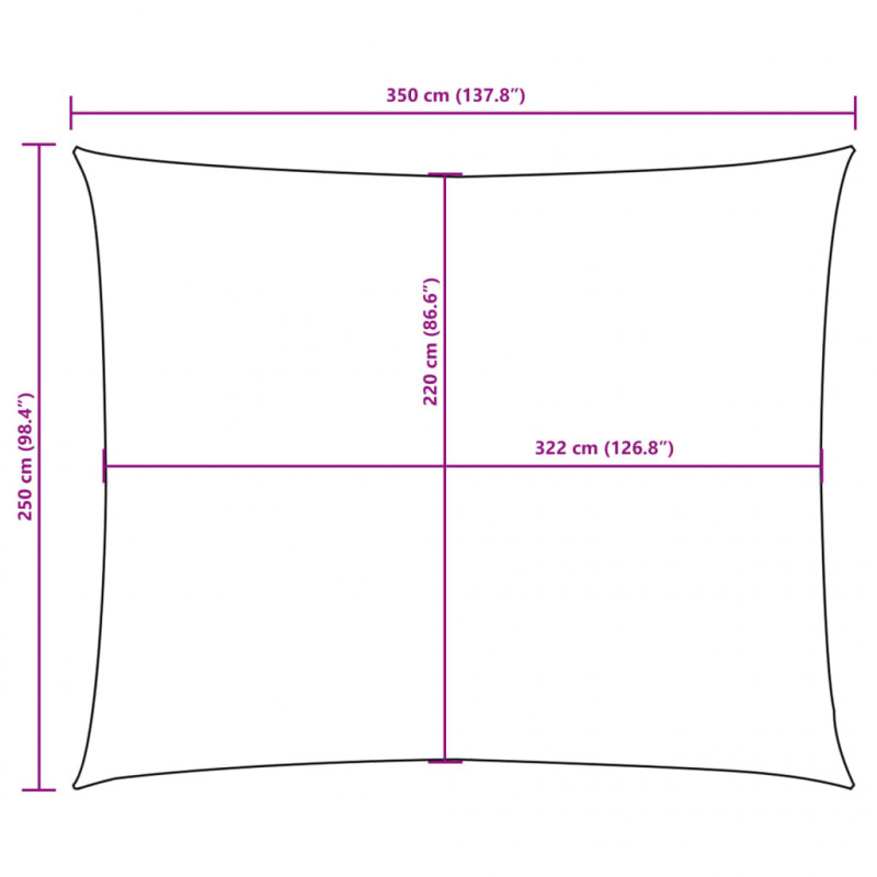 Prostokątny żagiel ogrodowy, tkanina Oxford 2,5x3,5 m, terakota