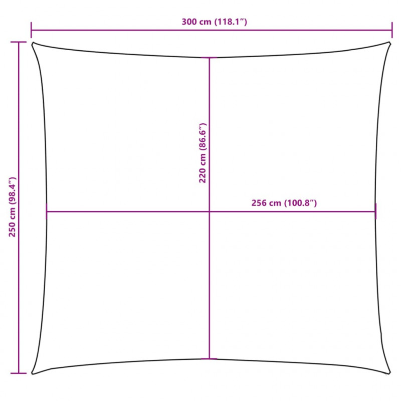 Prostokątny żagiel ogrodowy, tkanina Oxford, 2,5x3 m, taupe