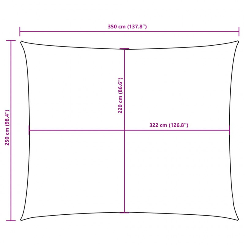 Prostokątny żagiel ogrodowy, tkanina Oxford, 2,5x3,5 m, taupe