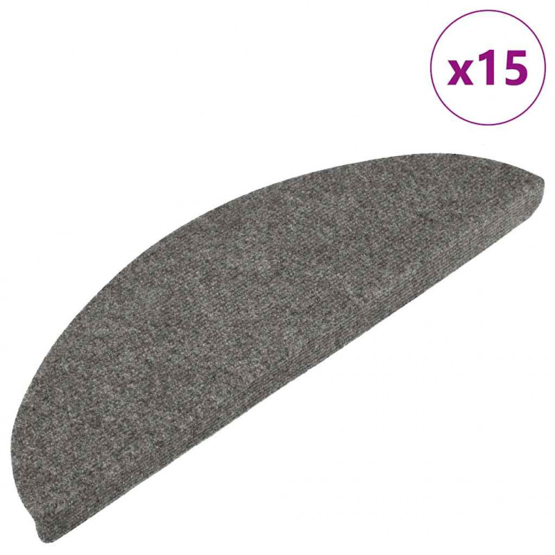 Samoprzylepne nakładki na schody, 15 szt., 56x17x3 cm, szare