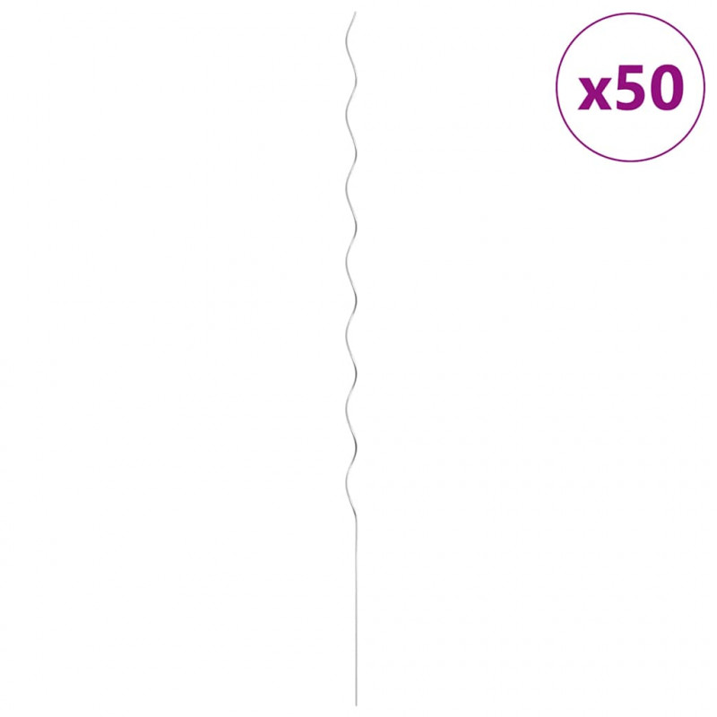 Spiralne podpórki do roślin, 50 szt, 170 cm, galwanizowana stal