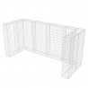 Gabion osłonowy na 3 kosze na śmieci, stalowy, 250x100x120 cm