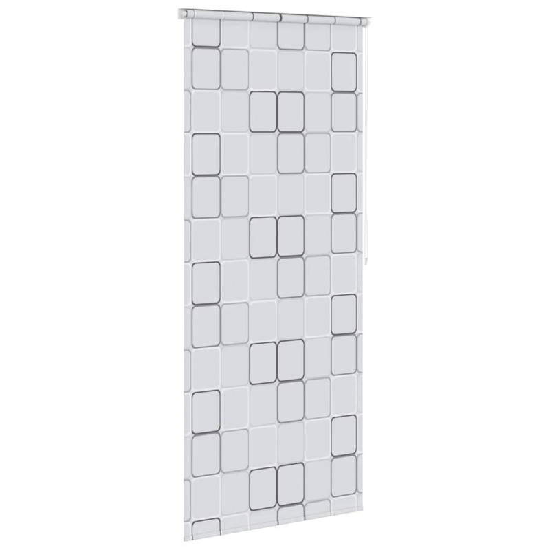 Roleta prysznicowa 80 x 240 cm, wzór w kwadraty