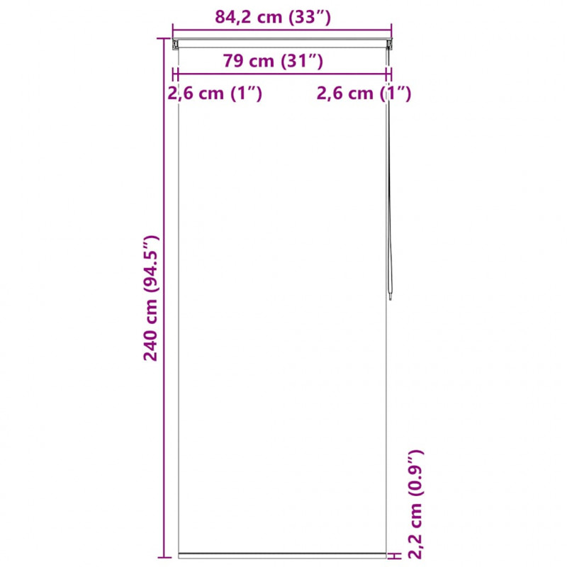 Roleta prysznicowa 80 x 240 cm, wzór w bąbelki