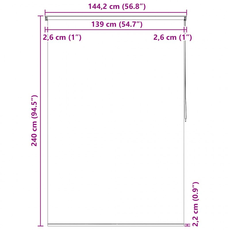 Roleta prysznicowa 140 x 240 cm, wzór w bąbelki