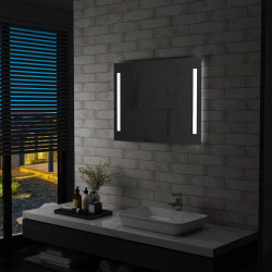 Ścienne lustro łazienkowe z LED, 80 x 60 cm