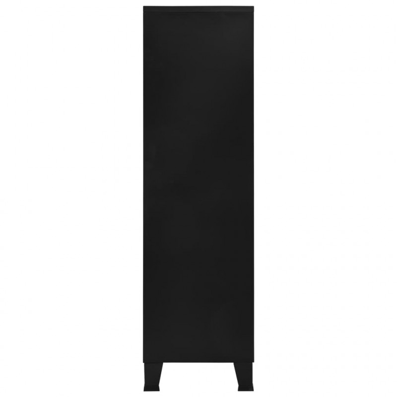 Szafa w stylu industrialnym, czarna, 90x40x140 cm, stal