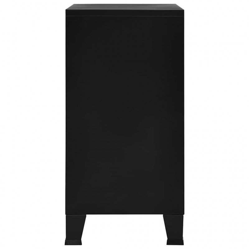 Industrialna szafka do przechowywania, czarna 75x40x80 cm stal