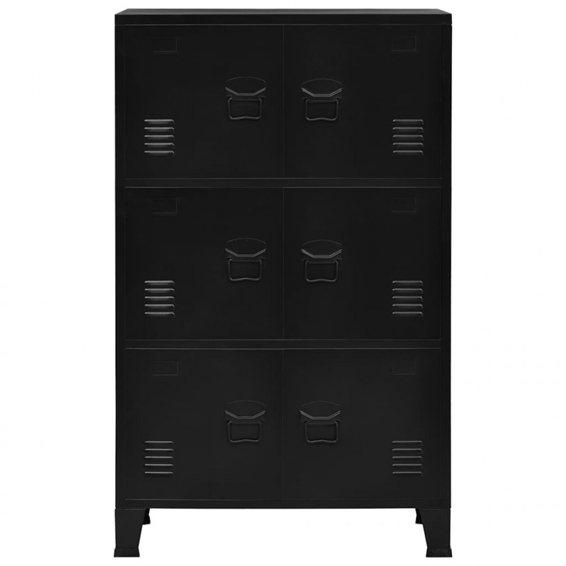 Industrialna szafka do przechowywania, czarna 75x40x120 cm stal