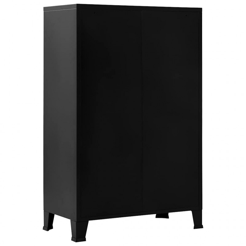 Industrialna szafka do przechowywania, czarna 75x40x120 cm stal
