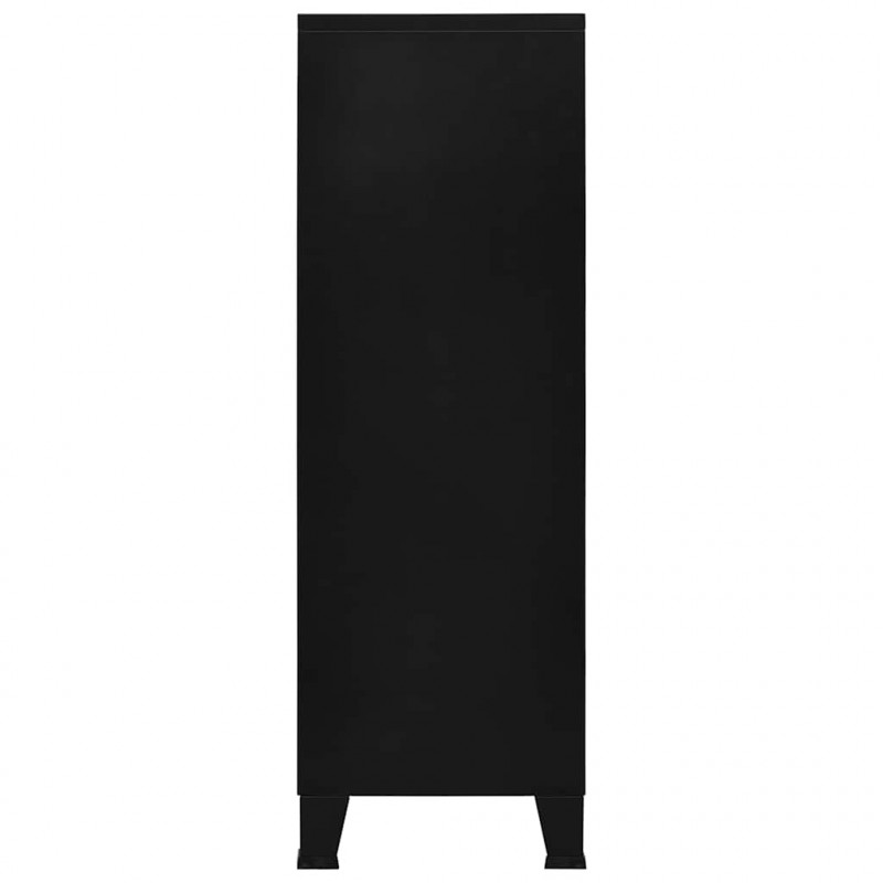 Industrialna szafka do przechowywania, czarna 75x40x120 cm stal