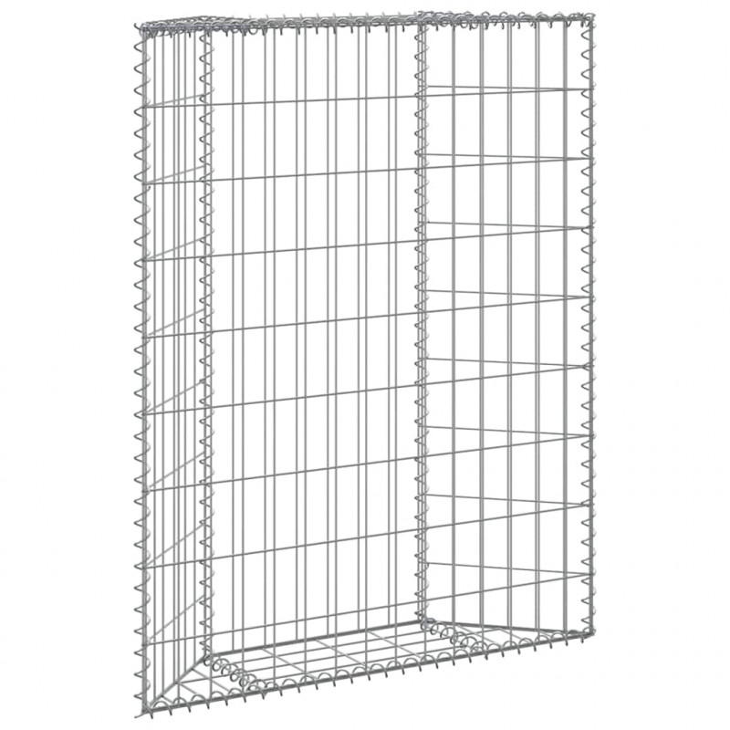 Podniesiona rabata gabionowa, trapezowa, stal, 80x20x100 cm