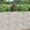 Podniesiona rabata gabionowa, trapezowa, stal, 80x20x100 cm