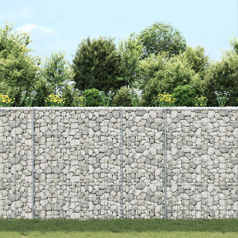 Podniesiona rabata gabionowa, trapezowa, stal, 80x20x100 cm