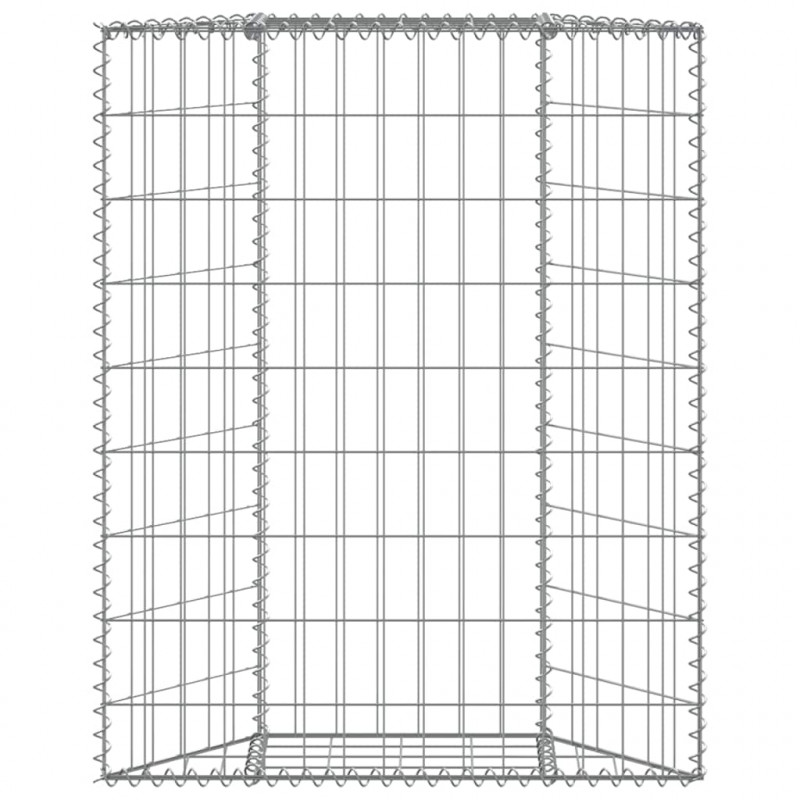 Podniesiona rabata gabionowa, trapezowa, stal, 80x20x100 cm