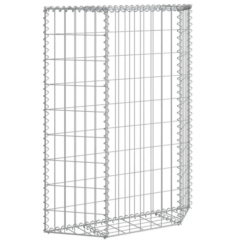 Podniesiona rabata gabionowa, trapezowa, stal, 80x20x100 cm