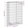 Podniesiona rabata gabionowa, trapezowa, stal, 80x20x100 cm