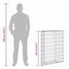 Podniesiona rabata gabionowa, trapezowa, stal, 80x20x100 cm