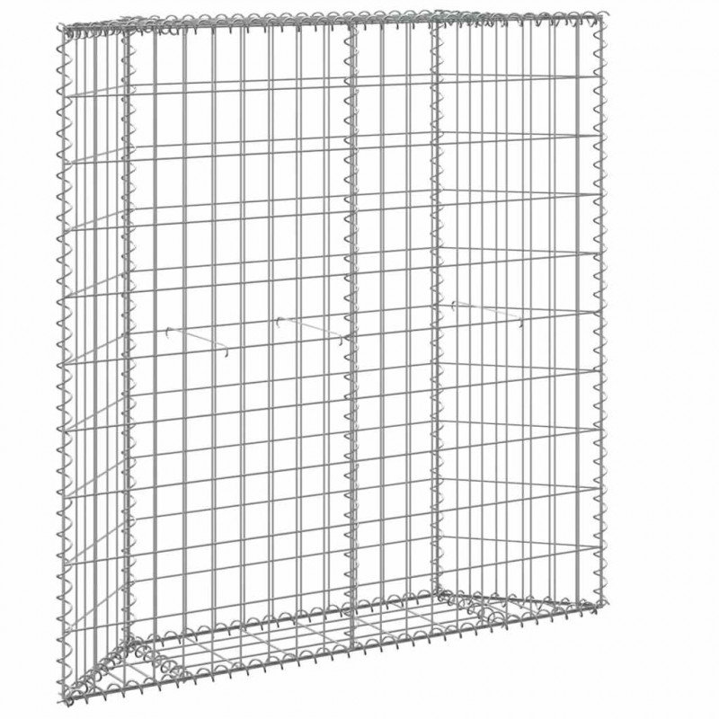 Podniesiona rabata gabionowa, trapezowa, stal, 100x20x100 cm
