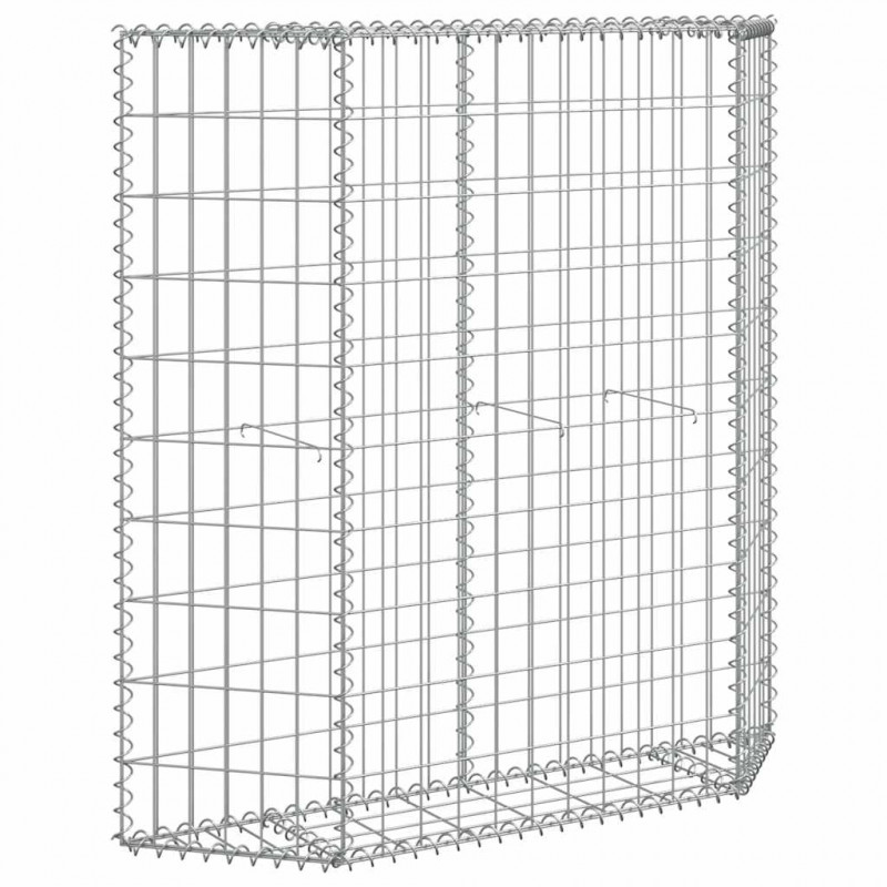 Podniesiona rabata gabionowa, trapezowa, stal, 100x20x100 cm