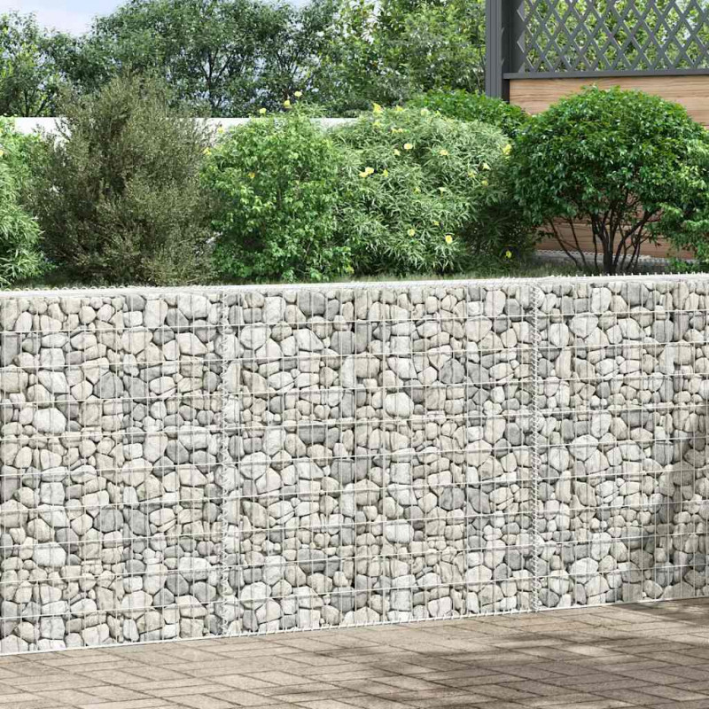 Podniesiona rabata gabionowa, trapezowa, stal, 150x20x100 cm