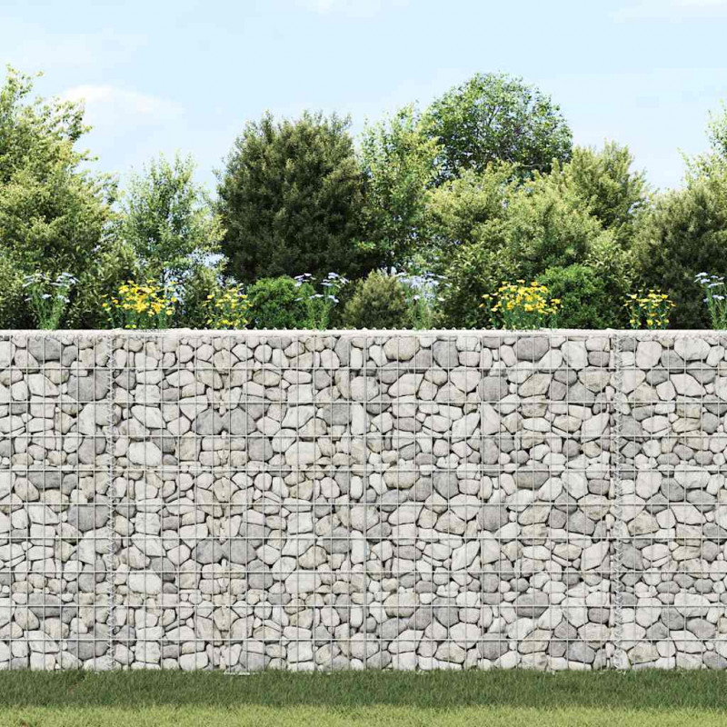 Podniesiona rabata gabionowa, trapezowa, stal, 150x20x100 cm