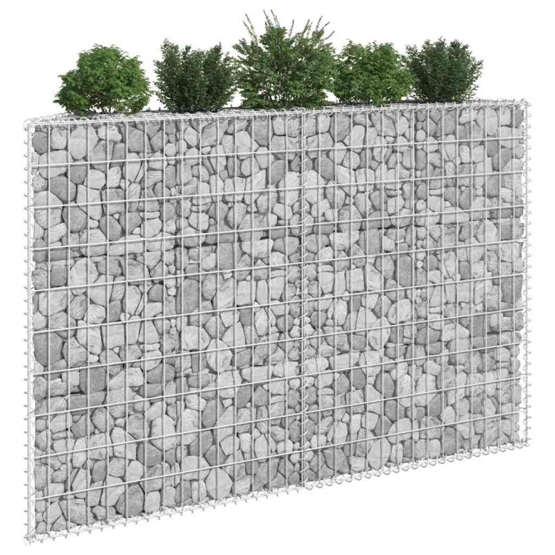 Podniesiona rabata gabionowa, trapezowa, stal, 150x20x100 cm