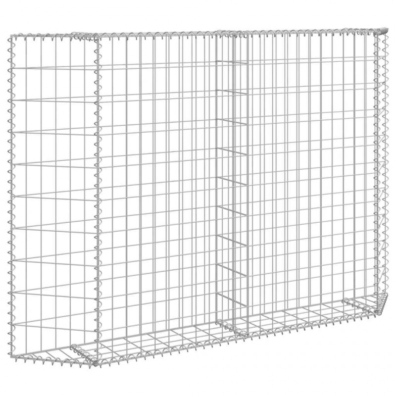Podniesiona rabata gabionowa, trapezowa, stal, 150x20x100 cm